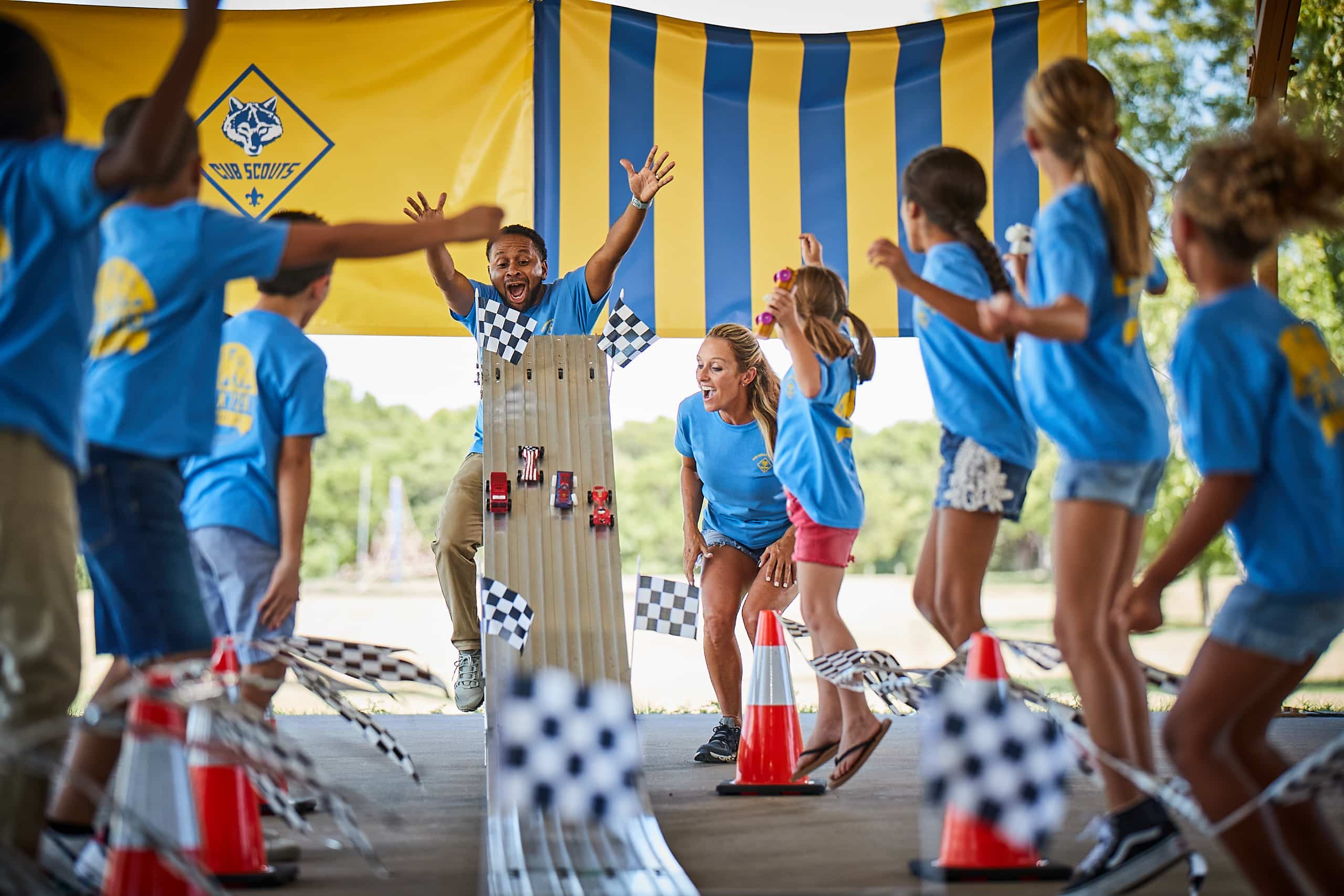 Cub Scouts at a Pinewood Derby